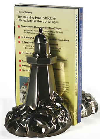 PM Craftsman Lighthouse Silver Bookends